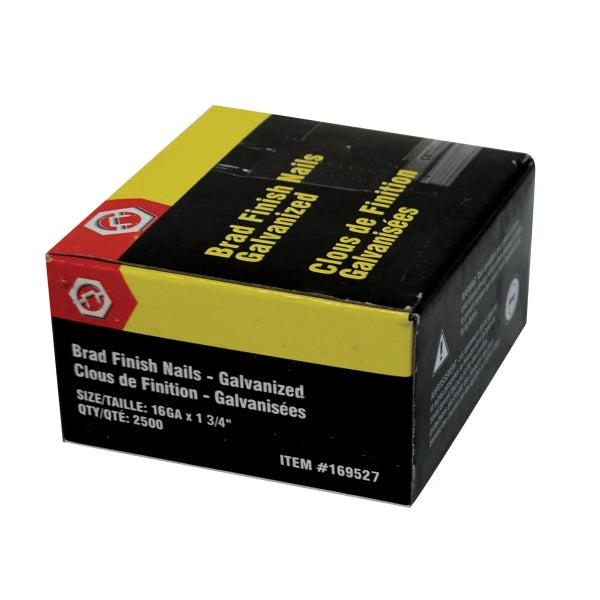 2500PK Brad Nails Galvanized 16ga x 1-3/4in (169527)