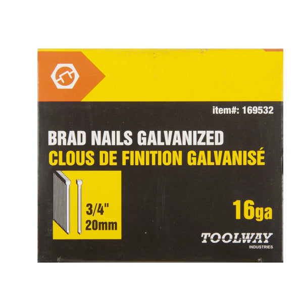 2500PK Brad Nails Galvanized 16ga x 3/4in (169532)