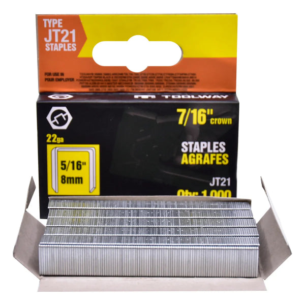 5000PK Staples JT21 5/16in x 7/16in Crown 22ga (169712)