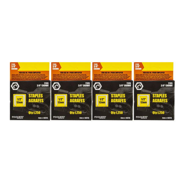 5000PK Staples T50 1/2in x 3/8in Crown 20ga (169718)