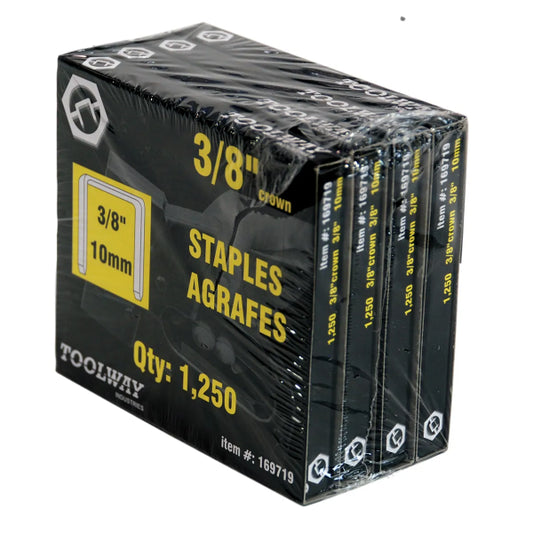 5000PK Staples T50 3/8in x 3/8in Crown Chisel Point 20ga (4 x 1250) (169719)