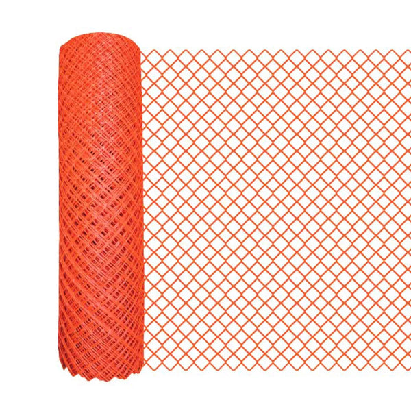 Warning Barrier Fence Heavy Duty Diamond Mesh 4ft x 50ft Orange (178482)