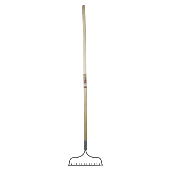 Bow Rake 54in 14-Steel Tine Wood L-Handle (180035)
