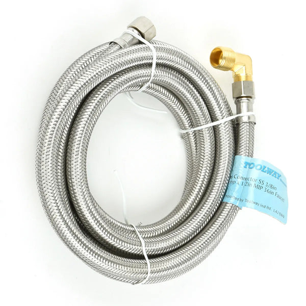 Flex Connector SS 3/8in Comp x 3/8in MIP 96in Dishwasher (180291)