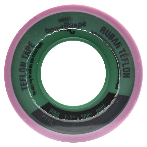 10PC Plumbers Teflon Tape 1/2in x 260in Pink (180351)