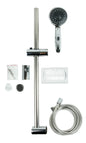 Hand Shower ABS Chrome 5 Spray Patterns 1.5m Flex Hose w/Wall Mount Sliding Bar (180402)