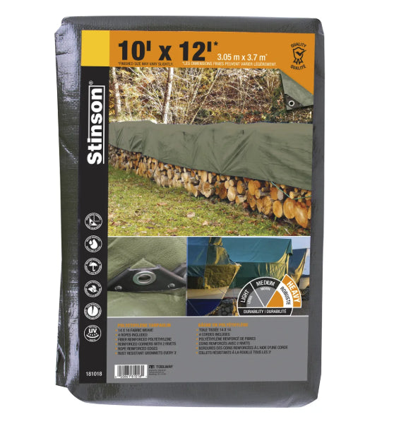 Tarpaulin 10ft x 12ft Heavy Duty Green (181018)