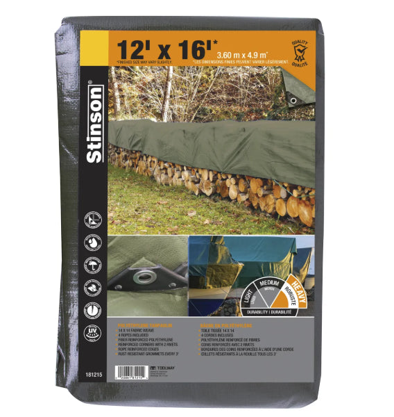 Tarpaulin 12ft x 16ft Heavy Duty Green (181215)