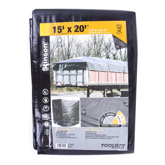 Tarpaulin 15ft x 20ft Heavy Duty Black (181525)