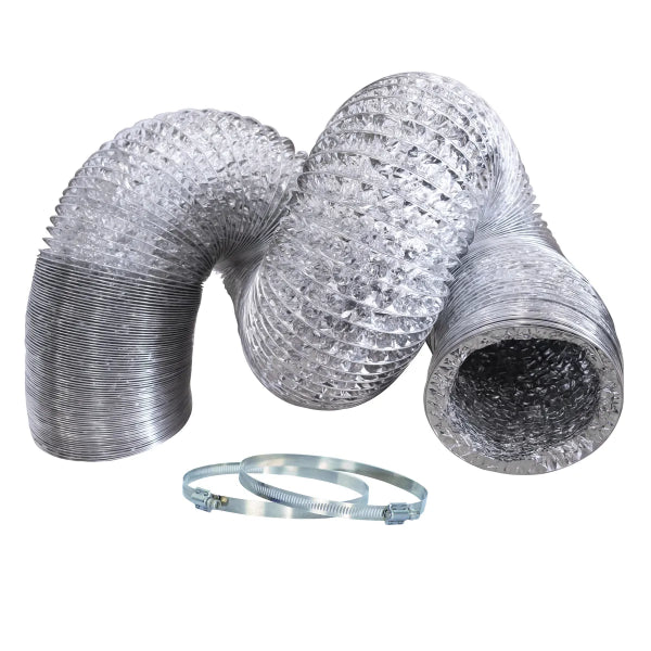Flexible Aluminum Duct Hose With 2 Clamps 10in x 25ft (182521)