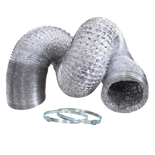 Flexible Aluminum Duct Hose With 2 Clamps 10in x 25ft (182521)