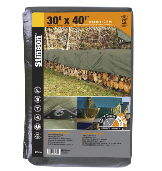 Tarpaulin 30ft x 40ft Heavy Duty Green (183030)