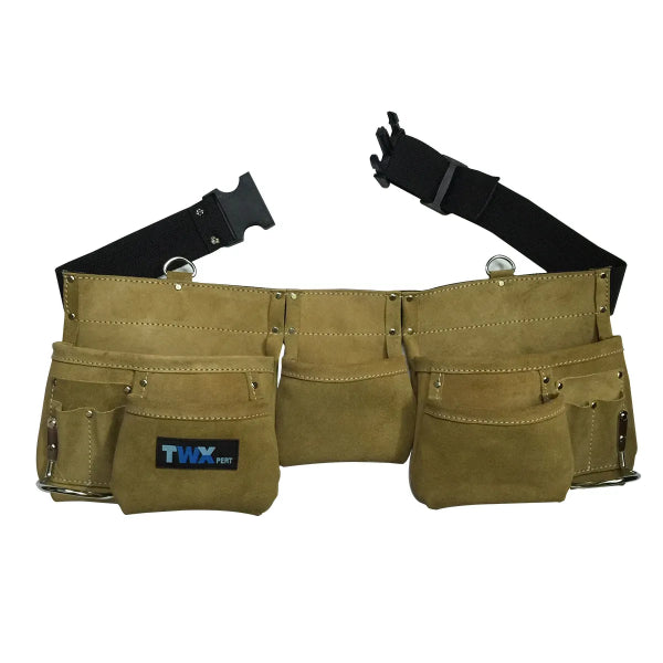 Waist Apron Leather 11-Pocket with Web Belt (187054)