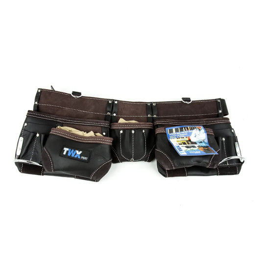 Heavy Duty Waist Apron Oil Tanned Leather 14-Pocket (187057)