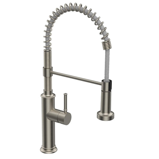 Pull Down Kitchen Faucet With Sprayer 1-Handle Brushed Nickel (188302)