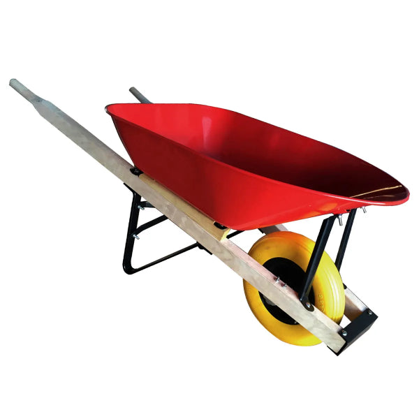 Wheelbarrow 6 cu.ft. Steel Tray Flat-Free Tire 62in Wooden Handle (190985)