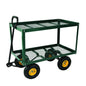 Double Deck Steel Flat Mesh Nursery Cart 34x18in 150kg (300lb) Pneumatic Tires (191121)