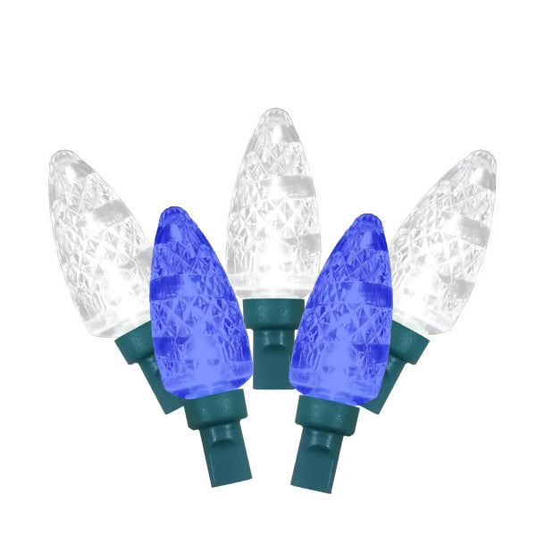 LED String Lights C9 Swirl 30 Blue/Pure White 19.3ft (196007)