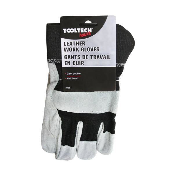 1PR Leather Work Gloves Half Lined (337035)