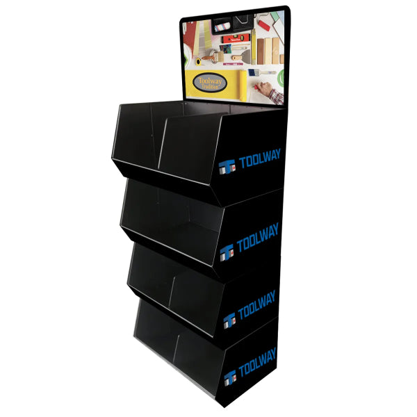 4-Stackable Black Dump Bins Display - Toolway Tradition (399817)