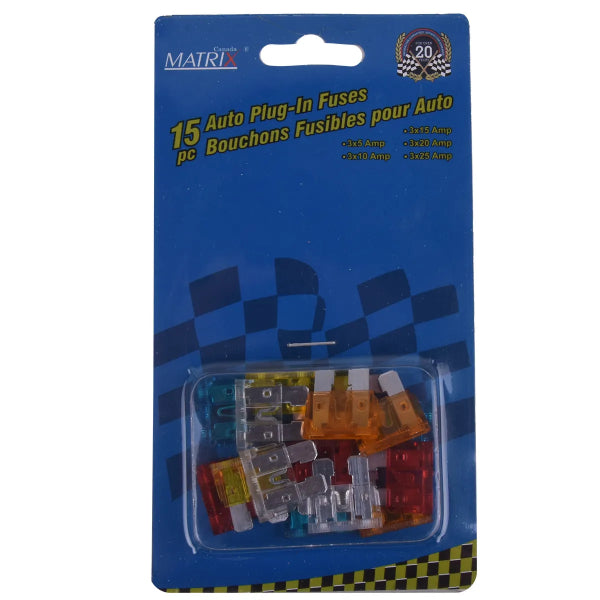 15PC Auto Plug-In Fuses Kit (720126)