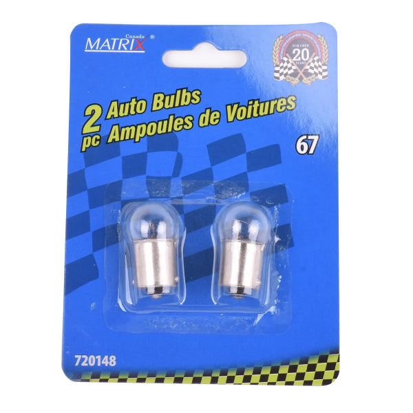 2PK Mini Bulb Automotive No.67 Clear (720148)