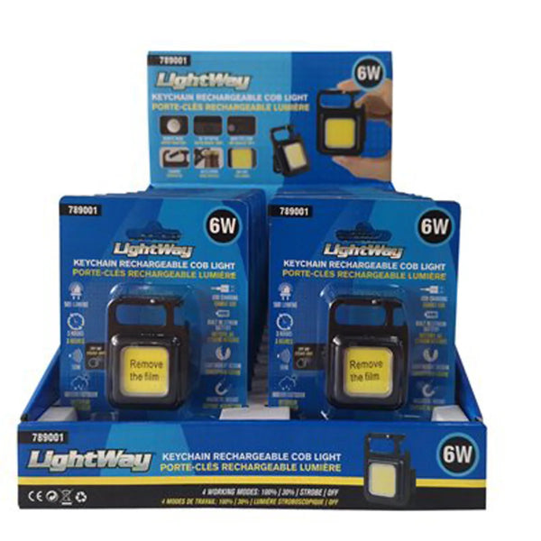 LED Keychain Rechargeable COB Light 6W (789001)