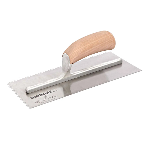 Trowel V-Notch Tempered Steel Wood Handle 3/16 x 5/32in 11in (G02134)