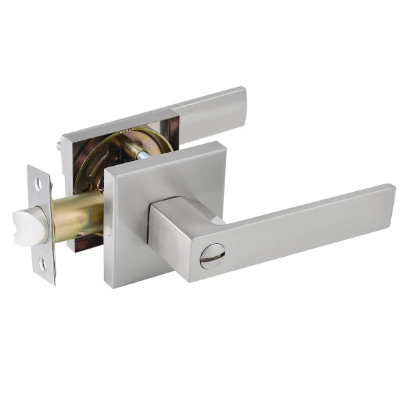 Door Lock Lever Privacy Satin Nickel (100322)