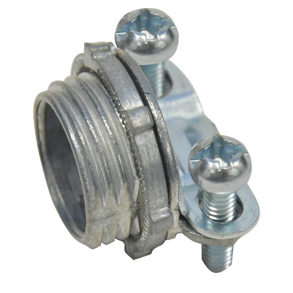 25PK Electric Box Connectors (With Screw Clamps) Thread NPT 1/2 With Hose 3/8in (140071)