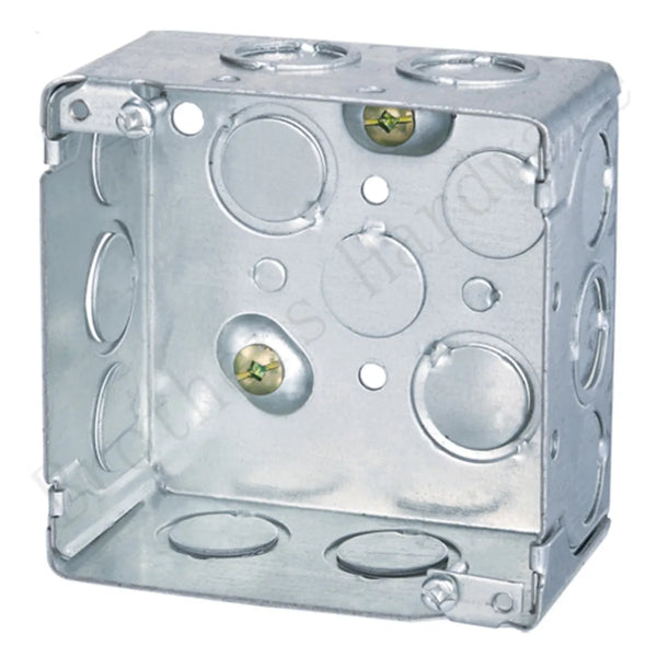 Electrical Box Square With Knockouts 4in x 4in x 1-7/8in Galvanized (140089)