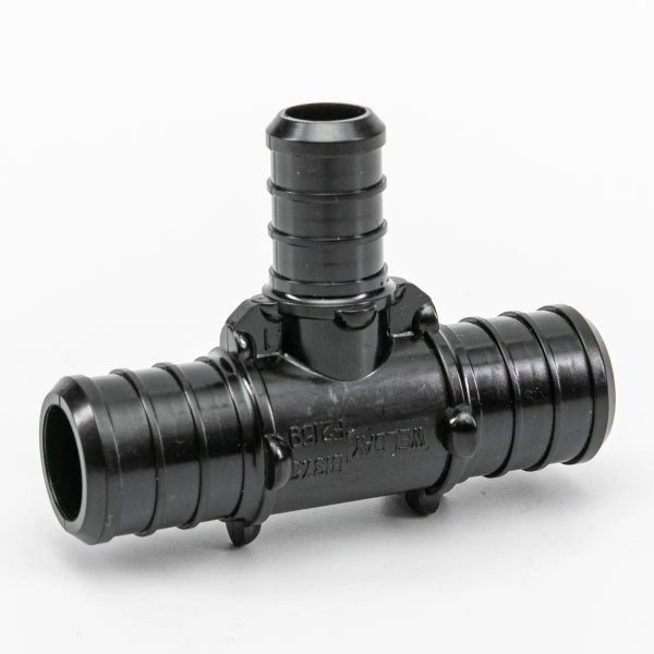 Pex Poly Tee Barb To Barb 3/4 x 1/2 x 1/2in Black (150635)