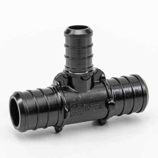 Pex Poly Tee Barb To Barb 3/4 x 3/4 x 1/2in Black (150637)