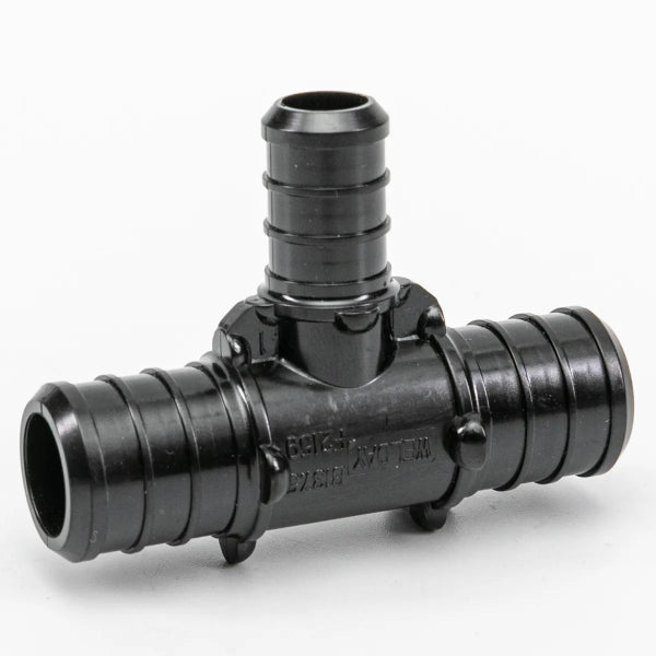 Pex Poly Tee Barb To Barb 1 x  3/4 x 3/4in Black (150638)