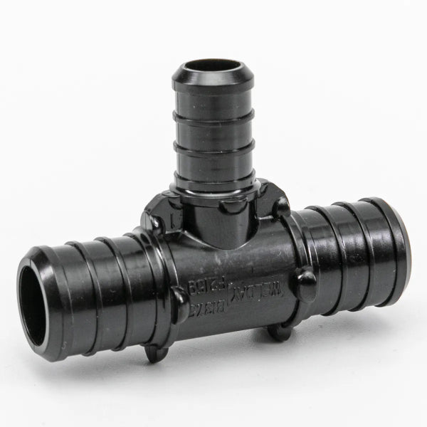 Pex Poly Tee Barb To Barb 1 x 1 x 1/2in Black (150639)