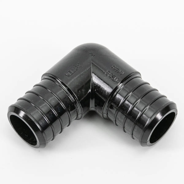 Pex Poly 90° Elbow Barb To Barb 3/4 x 3/4in Black (150662)