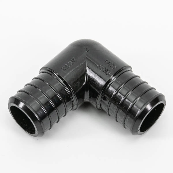 Pex Poly 90° Elbow Barb To Barb 1 x 1in Black (150663)