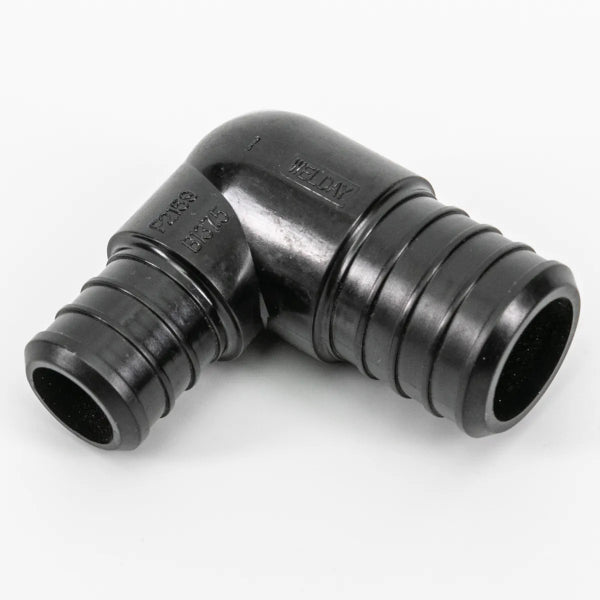 Pex Poly 90° Elbow Barb To Barb 3/4 x 1/2in Black (150664)