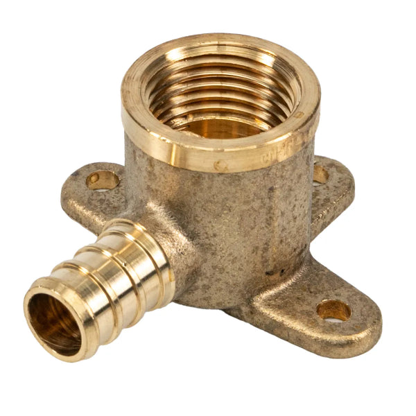 PEX Fitting Brass Elbow 90° Drop Ear (Wing Back) ½ PEX x ½ FIP Lead Free (151127)