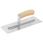 Wood Handle Carbon Steel Notch Trowel 1/2 x 1/2 V (G02360)