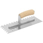 Wood Handle Carbon Steel Notch Trowel  3/8 x 3/8 x 3/8 SQ (G02376)