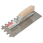 Wood Handle Carbon Steel Notch Trowel 1/2 x 1/2 x 1/2 U (G02382)