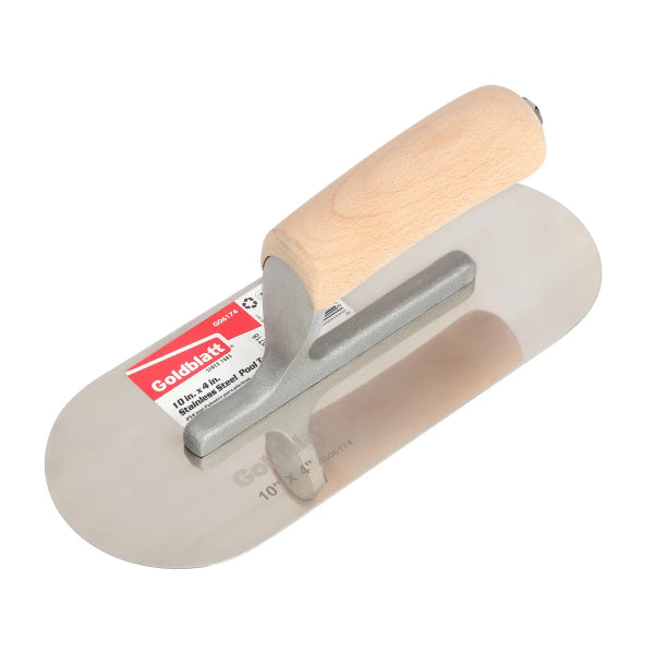 10in x 4in Stainless Steel Pool Trowel Wood Handle (G06174)