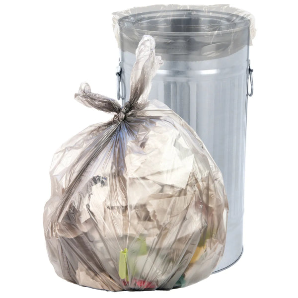 12PK Construction Garbage Bags 33x48in 3mil Clear (186786)