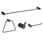 4PC Knurled Bathroom Hardware Wallmount Set Matte Black (180418)