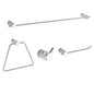 4PC Knurled Bathroom Hardware Wallmount Set Satin Chrome (180417)