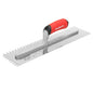 Square Notched Trowel 16in x 4in (1/4 x 3/8 x 1/4) Stainless Steel Soft Handle (G02049)