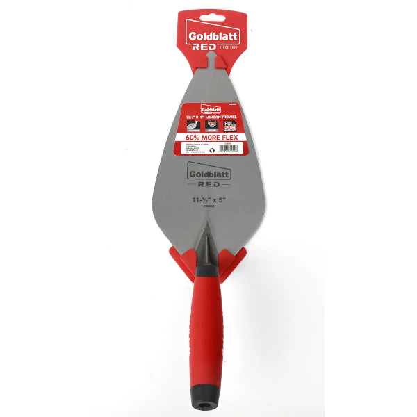 11-1/2 x 5 Pro One-piece London Brick Trowel w/ Soft Grip Handle (G16002)