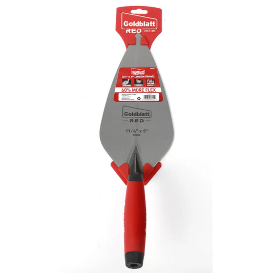 11-1/2 x 5 Pro One-piece London Brick Trowel w/ Soft Grip Handle (G16002)