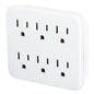 Grounded Wall Adapter 6-Outlet 3 to 3 Prong White (140601)
